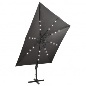 Umbrelă suspendată cu stâlp și LED-uri, antracit, 300 cm - Img 5