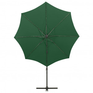 Umbrelă suspendată cu stâlp și LED-uri, verde, 300 cm - Img 6