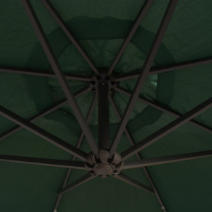 Umbrelă suspendată, iluminare LED, 300 cm, verde, stâlp metalic - Img 2