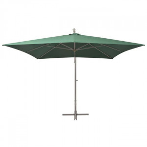 Umbrelă suspendată, stâlp de aluminiu, 300x300 cm, verde - Img 3