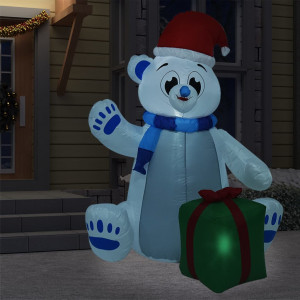 Urs polar gonflabil de Crăciun cu LED, 2,4 m, interior/exterior - Img 1