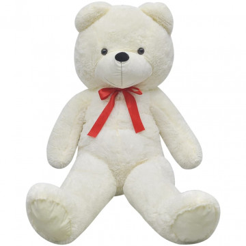 Ursuleț de pluș moale de jucărie XXL, alb, 135 cm - Img 1