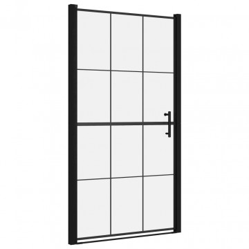 Ușă de duș, negru, 100 x 178 cm, sticlă securizată - Img 2