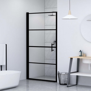 Ușă de duș, negru, 100 x 178 cm, sticlă securizată - Img 3
