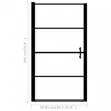 Ușă de duș, negru, 81 x 195 cm, sticlă securizată mată - Img 5