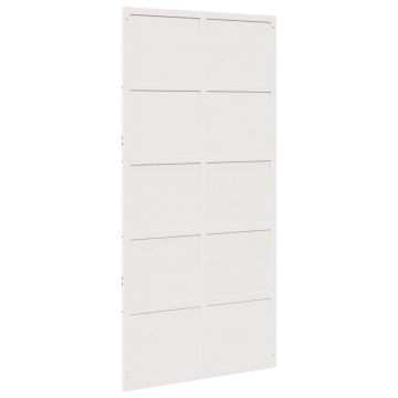Ușă de hambar, alb, 100x208 cm, lemn masiv de pin - Img 5