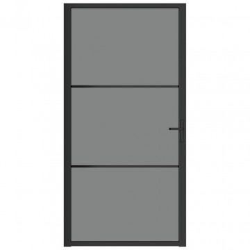 Ușă de interior, 102,5x201,5 cm, Negru, sticlă ESG și aluminiu - Img 3