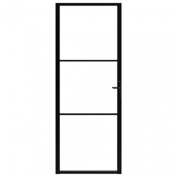 Ușă de interior, negru, 76x201,5 cm, sticlă ESG și aluminiu - Img 3