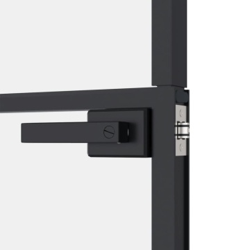 Ușă de interior negru 83x201,5 cm sticlă securiz./aluminiu slim - Img 6
