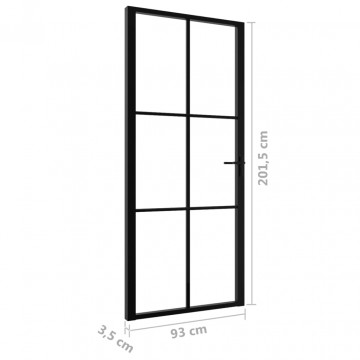 Ușă de interior, negru, 93x201,5 cm, sticlă ESG și aluminiu - Img 5