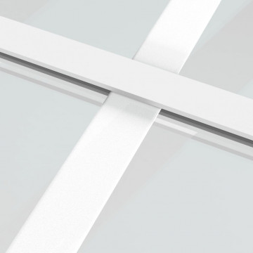 Ușă glisantă, alb, 102,5x205 cm, sticlă mată ESG și aluminiu - Img 6