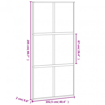Ușă glisantă, alb, 102,5x205 cm, sticlă securizată/aluminiu - Img 7