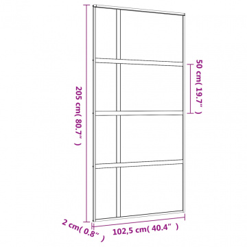 Ușă glisantă, auriu, 102,5x205 cm, sticlă ESG mată și aluminiu - Img 7