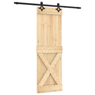 Ușă glisantă cu set de feronerie 70x210 cm, lemn masiv de pin - Img 2