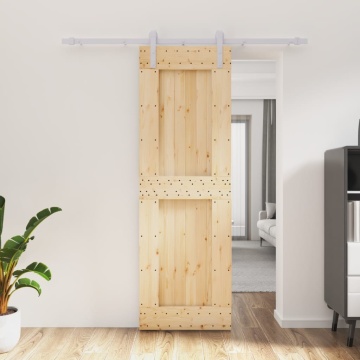 Ușă glisantă cu set de feronerie 70x210 cm, lemn masiv de pin - Img 1