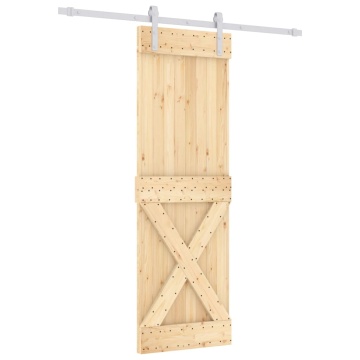 Ușă glisantă cu set de feronerie 70x210 cm, lemn masiv de pin - Img 2