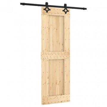 Ușă glisantă cu set de feronerie 70x210 cm, lemn masiv de pin - Img 2