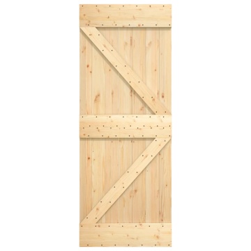 Ușă glisantă cu set de feronerie 85x210 cm, lemn masiv de pin - Img 4