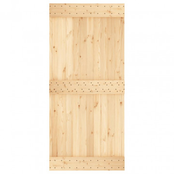 Ușă glisantă cu set de feronerie 95x210 cm, lemn masiv de pin - Img 4