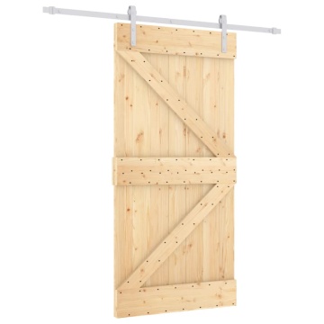 Ușă glisantă cu set feronerie, 100x210 cm, lemn masiv de pin - Img 2