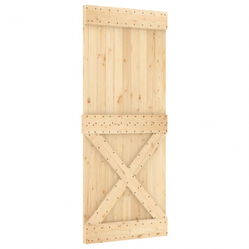 Ușă glisantă cu set feronerie, 100x210 cm, lemn masiv de pin - Img 3
