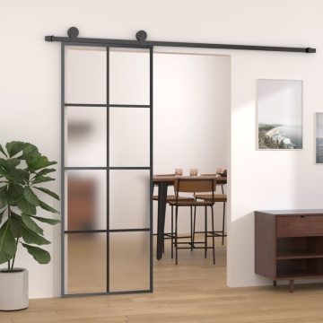 Ușă glisantă cu set feronerie, 76x205 cm, sticlă ESG/aluminiu - Img 1