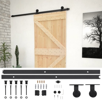 Ușă glisantă cu set feronerie, 80 x 210 cm, lemn masiv de pin - Img 2