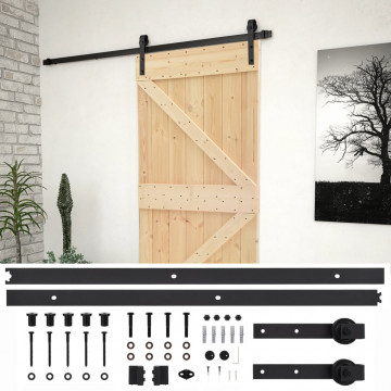 Ușă glisantă cu set feronerie, 90 x 210 cm, lemn masiv de pin - Img 2
