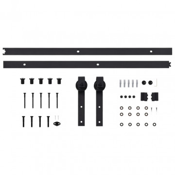 Ușă glisantă cu set feronerie, 90 x 210 cm, lemn masiv de pin - Img 7