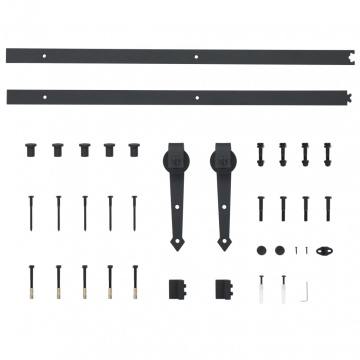 Ușă glisantă cu set feronerie, 90 x 210 cm, lemn masiv de pin - Img 7