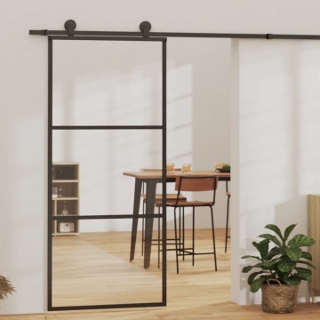Ușă glisantă cu set feronerie, 90x205 cm, sticlă ESG/aluminiu - Img 1