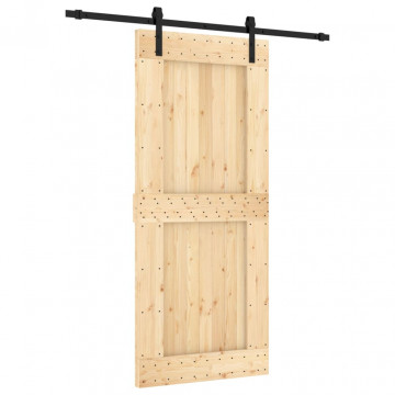 Ușă glisantă cu set feronerie, 90x210 cm, lemn masiv de pin - Img 2