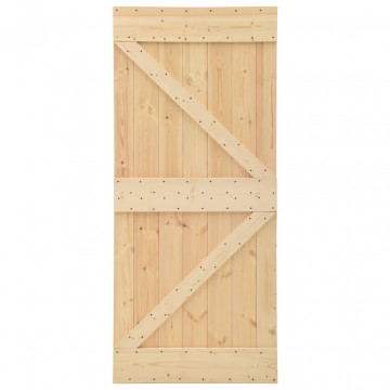 Ușă glisantă cu set feronerie, 90x210 cm, lemn masiv de pin - Img 3