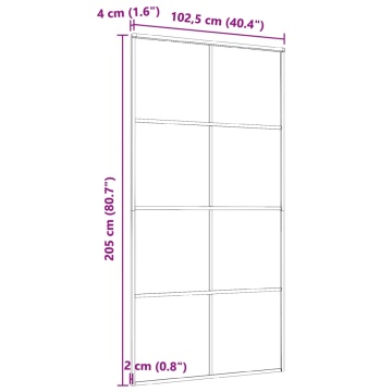 Ușă glisantă, negru, 102,5x205 cm, aluminiu și sticlă ESG - Img 5