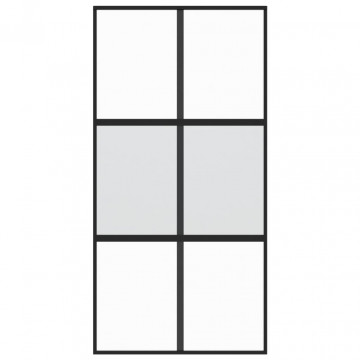 Ușă glisantă, negru, 102,5x205 cm, sticlă securizată/aluminiu - Img 4