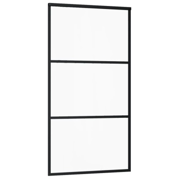 Ușă glisantă, negru, 102x205 cm, sticlă ESG și aluminiu - Img 3