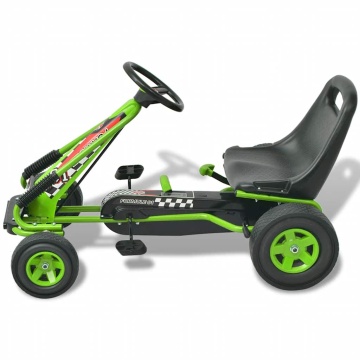 vidaX Kart cu pedale cu șezut reglabil verde - Img 2