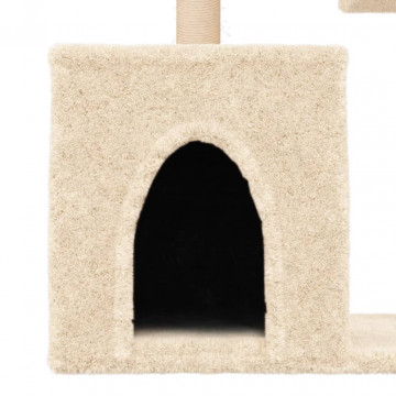 Ansamblu de pisici cu stâlpi din funie de sisal, crem, 86 cm - Img 6
