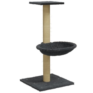 Ansamblu pisici cu stâlp din funie de sisal, gri închis, 74 cm - Img 2
