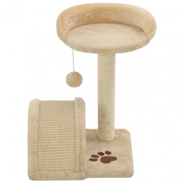 Ansamblu pisici cu stâlp funie sisal, bej și maro, 40 cm - Img 4