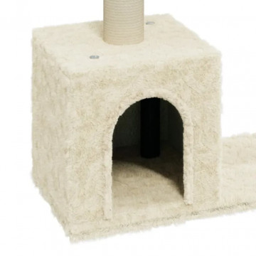 Ansamblu pisici cu stâlpi din funie de sisal, crem, 60 cm - Img 6