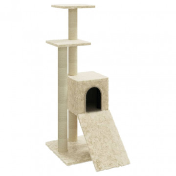 Ansamblu pisici cu stâlpi din funie de sisal, crem, 92 cm - Img 2