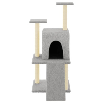 Ansamblu pisici, stâlpi din funie sisal, gri deschis, 110 cm - Img 3