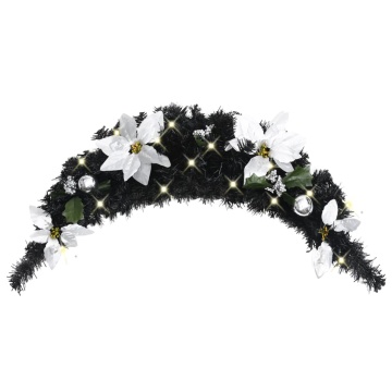 Arcadă de Crăciun cu lumini LED, negru, 90 cm, PVC - Img 1