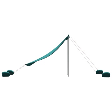 Baldachin de plajă cu ancore de nisip, verde, 214x236 cm - Img 8