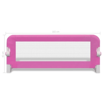 Balustradă de protecție pat copii, 2 buc., roz, 102x42 cm - Img 6