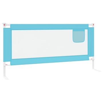 Balustradă de protecție pat copii, albastru, 190x25 cm, textil - Img 4