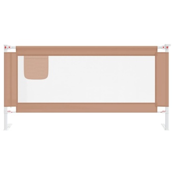 Balustradă de protecție pat copii, gri taupe, 180x25 cm, textil - Img 3