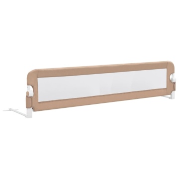 Balustradă protecție pat copii, gri taupe, 180x42 cm, poliester - Img 2
