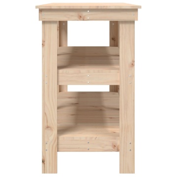 Banc de lucru, 142,5x50x80 cm, lemn masiv pin - Img 5